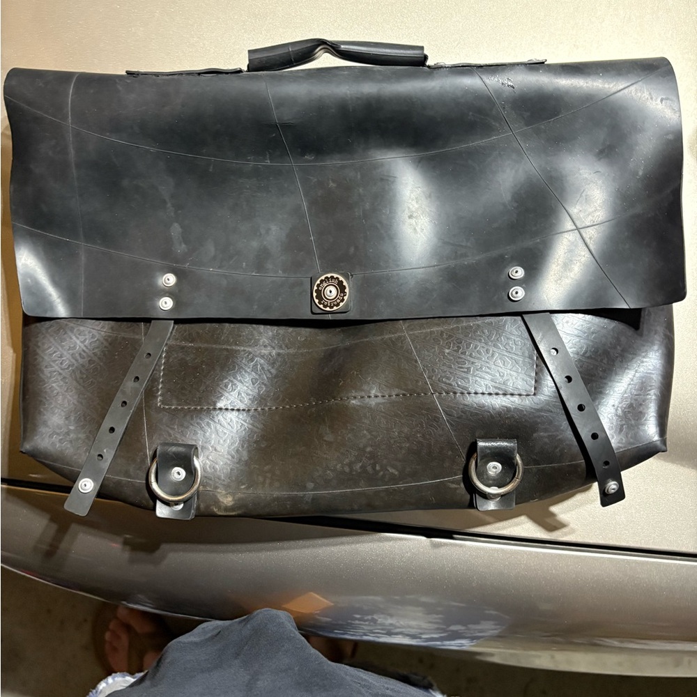 Recycled trucker tire shoulder bag